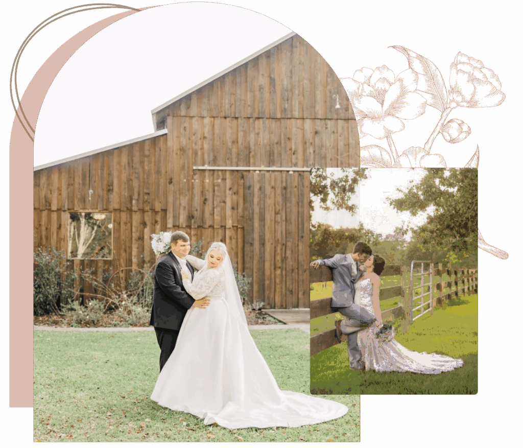 the barn at th farms wedding venue collage
